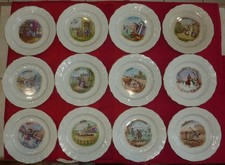 12 assiettes à dessert mois de l'année terre de fer Hamage & Moulin des loups