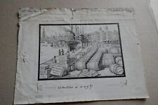 DESSIN ancien original port