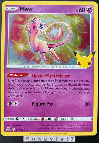 Carte pokemon mew 011 025 - carte,