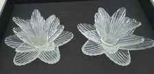 Lot 2 bougeoirs en verre en