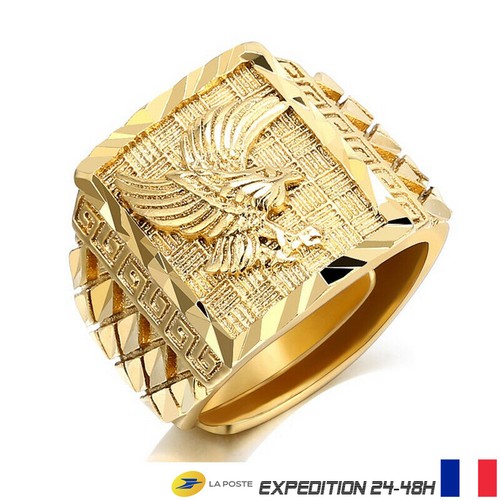 Bague chevaliere motif aigle - motif,