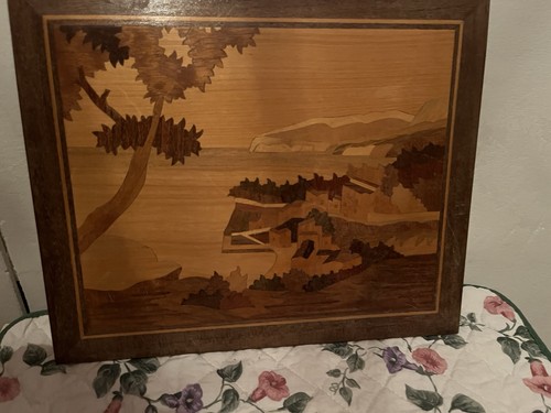 Tableau ancien marqueterie - tableau,