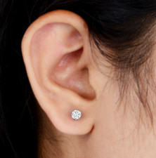 0.61 CT Rond Boucles Oreilles