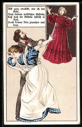Carte postale homme embrasse