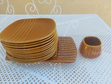 ANCIEN SERVICE A ASPERGES BARBOTINE  MARRON COMPLET.