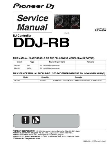Service manuel instructions - service, d'instructions