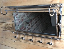 Porte manteau / serviettes « Vestibule » style Art déco chromé long 79 cm