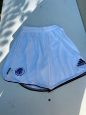 Short Adidas – Taille 2 (XS) – Blanc avec détails noirs – Logo bleu et blanc