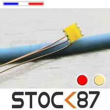 C198# 5 à 20 LED CMS pré-câblé bi-couleur 0605 rouge - blanc chaud - fil émaillé