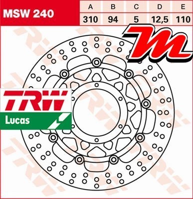 Disque frein avant trw - de,