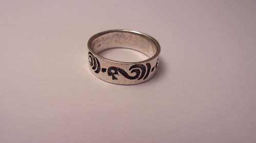 Bague argent massif - en,