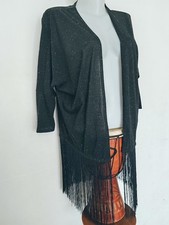 Gilet à frange noir moucheté Taille M