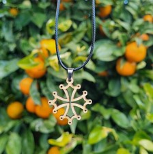 Pendentif/ Porte Clé Croix Occitane Bois 