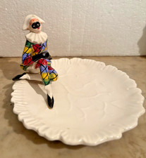 ANCIEN VIDE POCHE, BAGUIER, COUPELLE décor arlequin  EN PORCELAINE