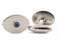 BOUTONS DE MANCHETTE CARTIER T1220891 OVALE CABOCHON ARGENT 925 CUFFLINKS 810€