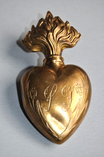 ancien flacon ex voto coeur de marie