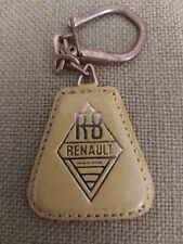Ancien porte clé Cuir Jaune Renault R 8 Strasbourg old french keyring