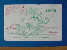 Ancien buvard publicitaire Lampe ZENITH Loup