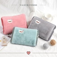 BOUILLOTTE ELECTRIQUE AVEC DOUBLURE EN FOURRURE DOUCE CHALEUR INSTANTANÉ 