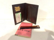 Ancien Porte monnaie vintage en Cuir avec peigne made in France