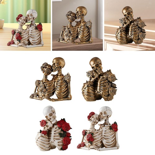 Statue squelette couple - statue,