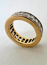 Bague  alliance diamants  tour complet en or jaune  taille 52,5