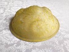 Suspension Plafonnier lustre vasque Art Deco verre moulé Ø 35 style Degué Muller