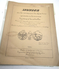 FRACHSEL NOTICE SUR ANIMAUX ET OBJETS SUR JETONS MEDAILLES 1880 EO NUMISMATIQUE