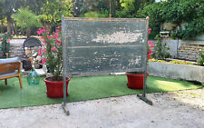 Très Ancien Tableau D'école Vert tout en Bois sur Pied Double Face Vintage