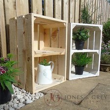 VINTAGE CAISSE À POMMES CAISSES À FRUITS BOÎTE BOISSEAU JARDINIÈRES EN BOIS AVEC ÉTAGÈRE