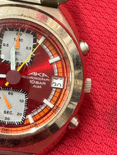 SEIKO ALBA AKA Chrono V657-6030 Quartz Watch RED JP