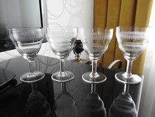 4 ANCIENS VERRES A VIN LIMONADIER EN CRISTAL  DE MEISENTHAL BACCARAT