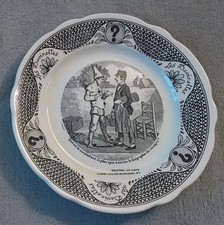 Assiette Ancienne  Sarreguemines France Les Devinettes