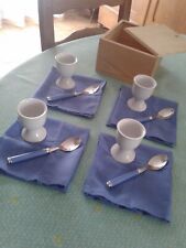 Service Oeufs à la coque Coquetiers / Cuilleres / Serviettes Boite de rangement