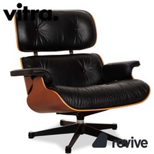 Vitra Eames Lounge Chair Cuir Fauteuil Bois Noir Brun