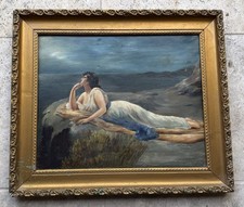 Ancien tableau allégorie 19 eme école française