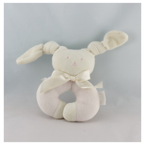 Doudou hochet anneau lapin