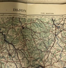 WW2 Carte État Major Type Aviation datée 1939 Secteur Dijon Base Aérienne