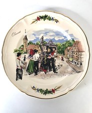 Assiette Ronde Modèle Obernai Anne Ehret Vintage Art Porcelaine Faïence Alsace