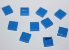 10 x Lego Blue Tile 1x1 ref