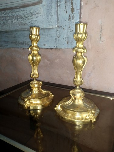 Paire bougeoirs flambeaux - paire,