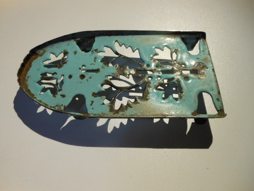 Antique blue enameled coaster - antique,