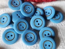 Lot 14 boutons vintage bleu