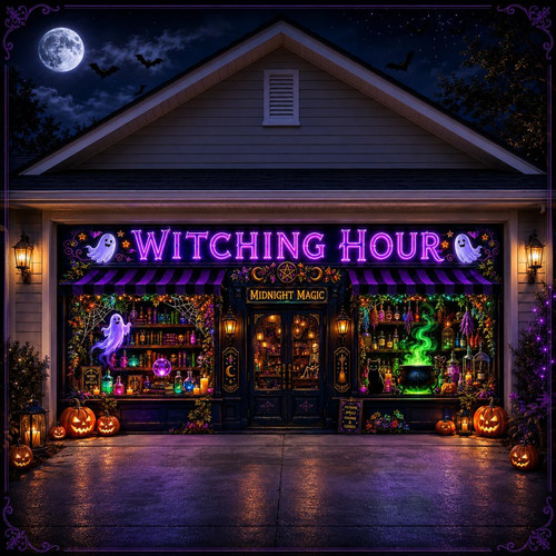 Halloween garage door cover - garage, 7