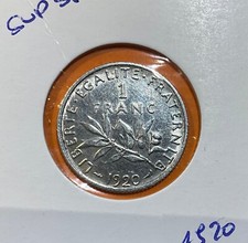 1 Francs Semeuse 1920 SUP argent - III République, 1871-1940