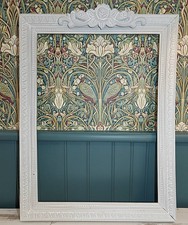 France 1930 -  Cadre ancien patiné en gris et blanc - Shabby Chic