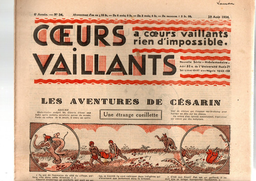 Coeurs vaillants 1934 34 - 1934, n°34