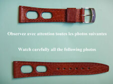 18 mm BRACELET CUIR VERITABLE DE VEAU MARRON FAUVE RACING RALLYE PETITE TAILLE