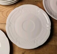 Lot 11x Coupelle Soucoupe Porcelaine Blanche À Décor Floral Diamètre 13,2