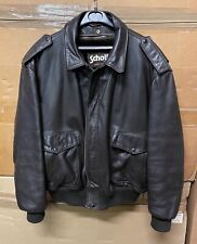GENUINE VINTAGE US SCHOTT 184 SM LEATHER FLIGHT JACKET BROWN EX COND !!! SIZE 50